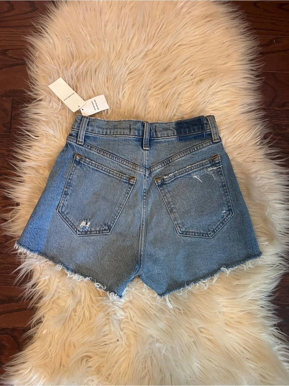 Abercrombie & Fitch Light Blue Distressed Mom Jean Shorts